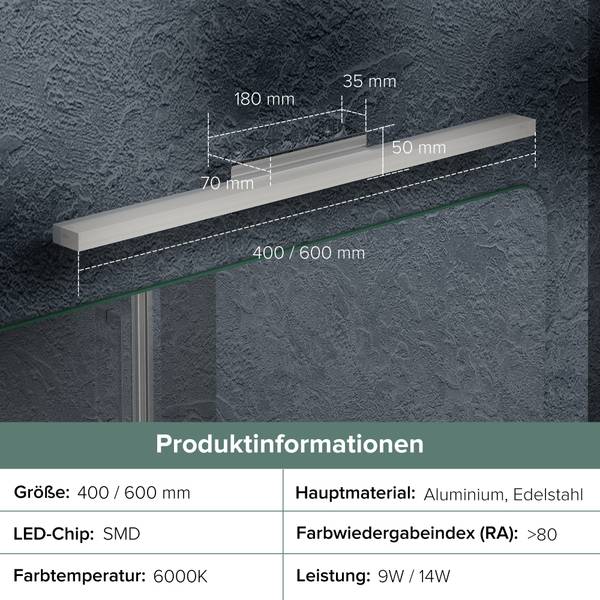 Wandleuchte Spiegelstrahl Flammenanzahl: 70