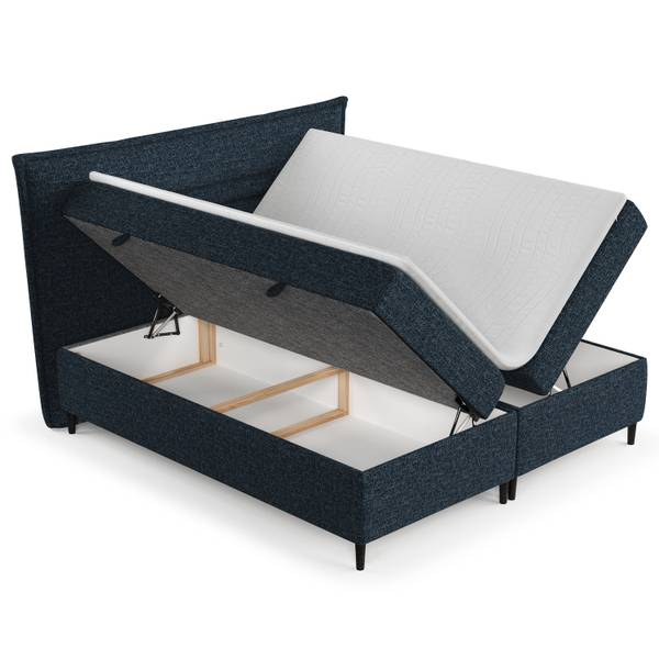 Boxspringbett Koussi I Taschenfederkern Marineblau - Liegefläche Breite: 180 cm