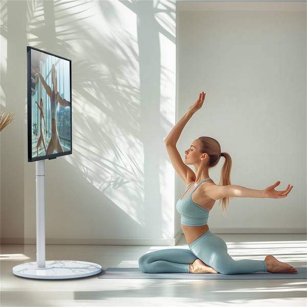 Support TV Astrion Blanc - Pierre artificielle - Métal - 55 x 160 x 65 cm