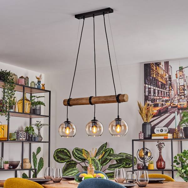 Pendelleuchte Cesaro Braun - Holzwerkstoff - Metall - 30 x 150 x 60 cm