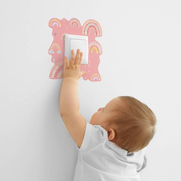 Lichtschalter-Sticker Regenbögen Pink - Rot - Gelb - PVC - 20 x 20 x 20 cm