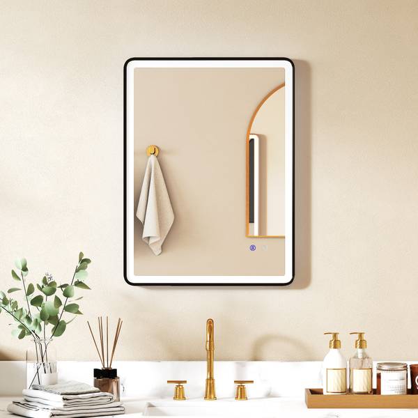 Badkamerspiegel 834-908V00BK zwart - glas - 5 x 60 x 80 cm