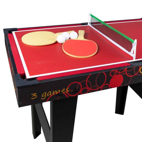 Spieltisch 3-in-1 Rot - Holzwerkstoff - 74 x 51 x 92 cm