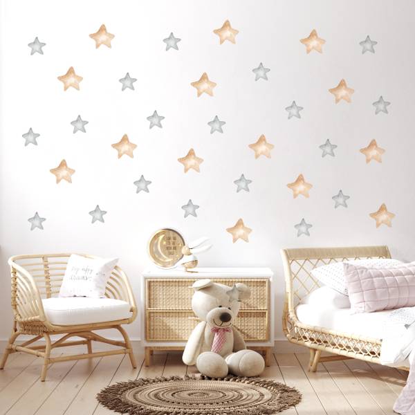 Wandsticker Sternchen 40er Set Beige - 120 x 60 x 60 cm