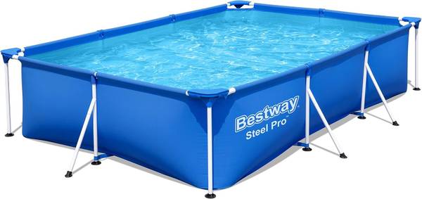 Frame Pool 300x201x66cm SteelPro 1-tlg Blau - Metall - Kunststoff - Textil - 201 x 66 x 300 cm