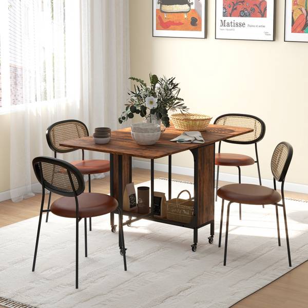 Opvouwbare eettafel 835-789V00RB bruin - plaatmateriaal op houtbasis - 80 x 74 x 130 cm