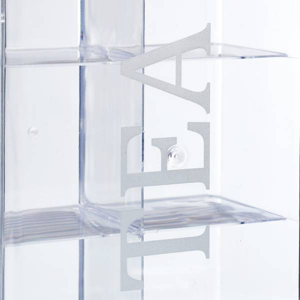 Transparente Teebox mit 6 Fächern Silber - Kunststoff - 22 x 9 x 15 cm