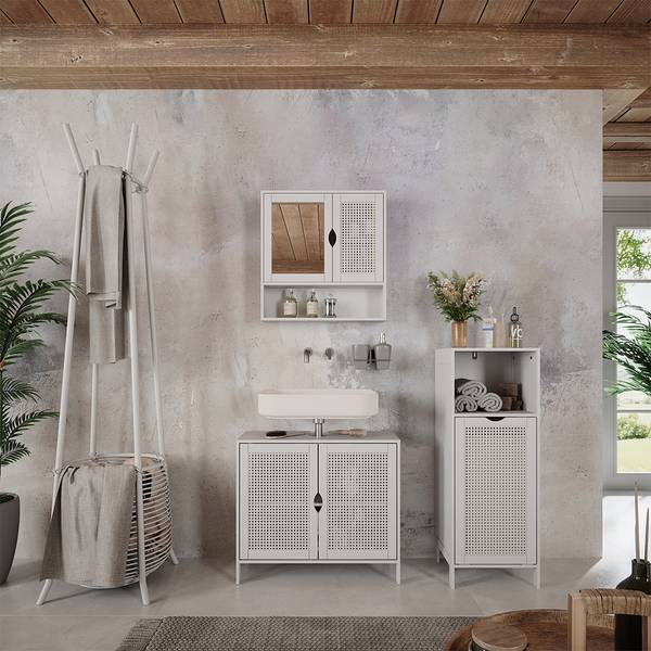 Badkamermeubelset Liora 59929 set van 3 wit - plaatmateriaal op houtbasis - 68 x 60 x 29 cm