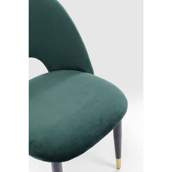 Chaise Iris velours vert Vert