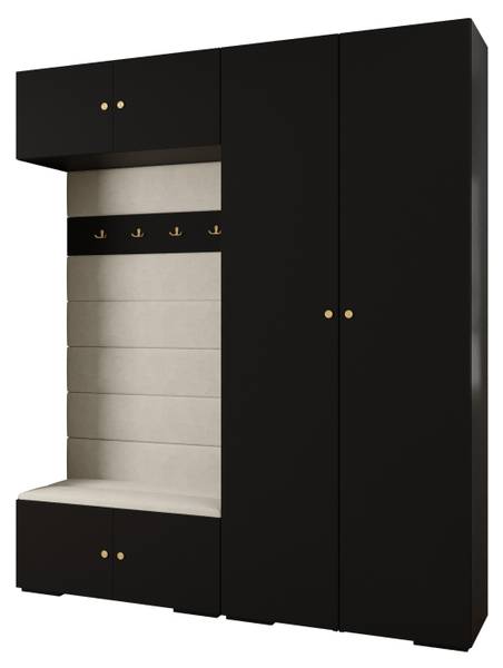 Garderobe Inova 2 Z18 Schwarz - Gold - Weiß - Gold