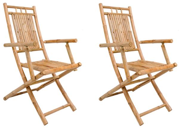 Gartenstühle PADANG 2er Set Braun - Massivholz - 54 x 98 x 66 cm