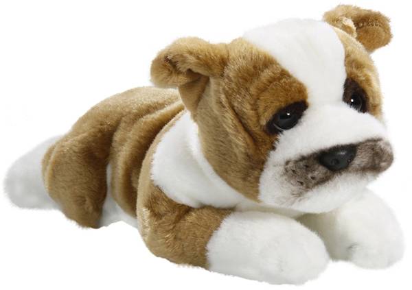 Kuscheltier französische Bulldogge Braun - Kunstfell - 11 x 12 x 30 cm