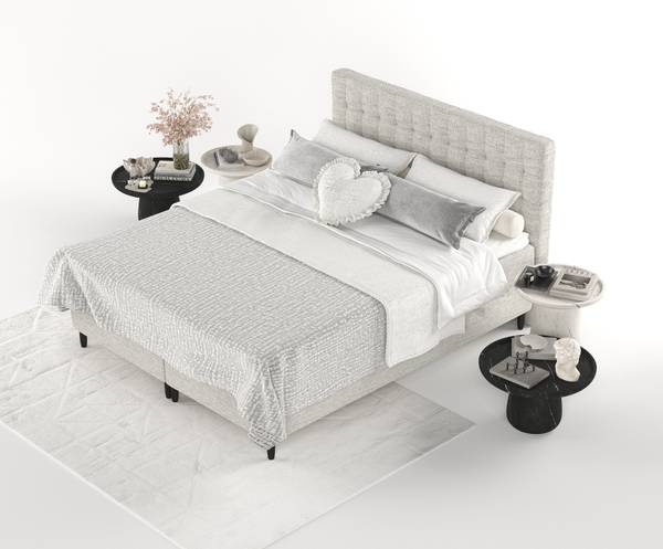 Boxspringbett Divine Grau - Liegefläche Breite: 180 cm