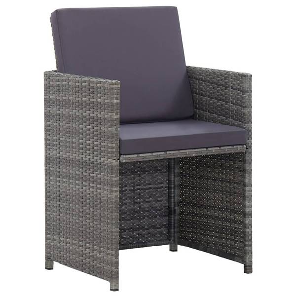 Ensemble à dîner 3012316-3 (lot de 13) Gris - Polyester - Polyéthylène - 109 x 74 x 224 cm