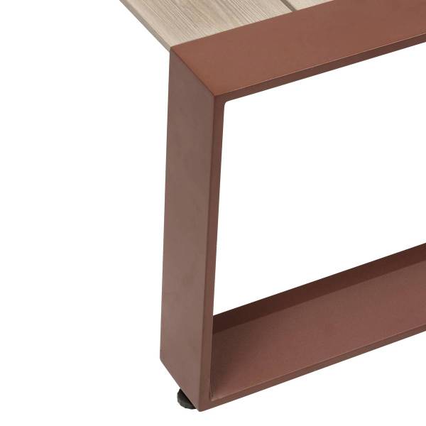Garten-Couchtisch ALLURE Braun - Metall - 97 x 36 x 97 cm