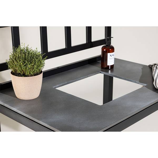 Outdoorküche Alicante Schwarz - Metall - 60 x 128 x 90 cm