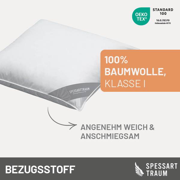 Daunenkissen 3-Kammer Saphir Breite: 40 cm