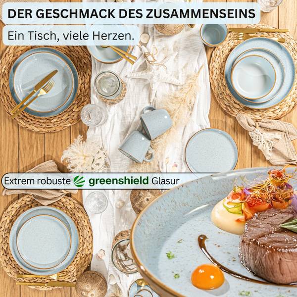 Speiseteller Rio - 4 teilig Blau