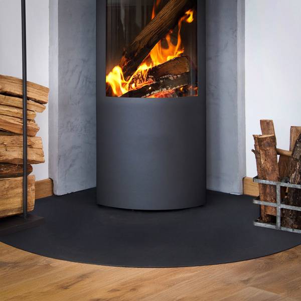 Funkenschutzplatte Pyro Schwarz - Stahl - 100 x 100 x 0 cm