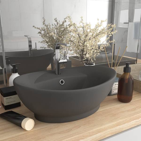 Waschbecken 3003072 Grau - Keramik - 58 x 21 x 39 cm