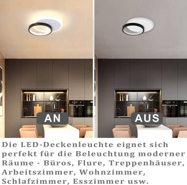 LED Deckenleuchte Baldwin Schwarz - Metall - 20 x 6 x 25 cm