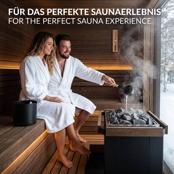 Sauna Zubehör Set AURIA-S 2 tlg Schwarz - Metall - 25 x 23 x 25 cm