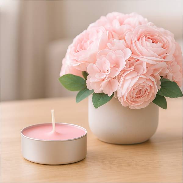 Teelichter Rose and Oud Wood Pink - Metall - 4 x 2 x 4 cm