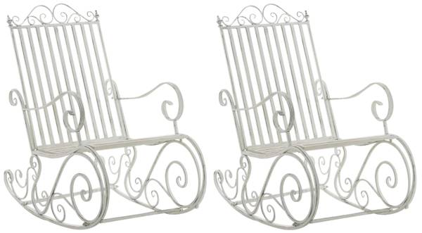 Schommelstoelen Smilla set van 2 wit - metaal - 56 x 94 x 90 cm