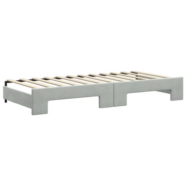 Lit de jour avec lit gigogne 3030086 Gris - Bois massif - 100 x 68 x 229 cm