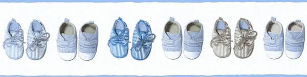Kinderschühchen Kinderzimmer Bordüre Blau