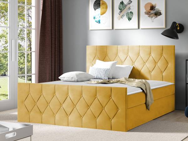 Boxspringbett Sky Lux Gelb - Liegefläche Breite: 200 cm