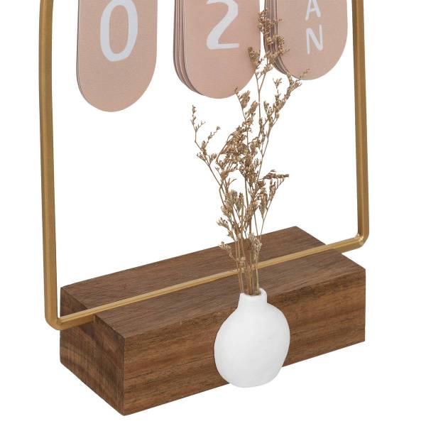 Kalender FLORAL Holzwerkstoff - 19 x 30 x 7 cm