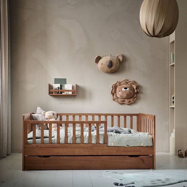 Kindertafel met 2 Konijnenstoeltjes bruin - massief hout - 74 x 15 x 140 cm