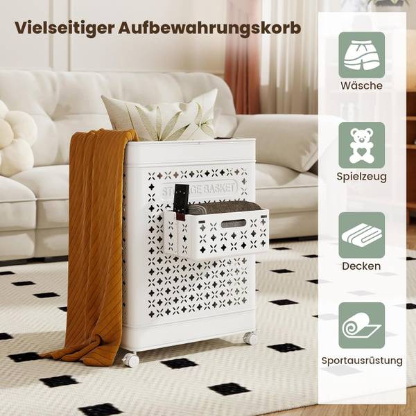 Wäschekorb NM0587ITDE Weiß - Kunststoff - 34 x 61 x 44 cm