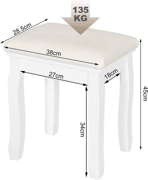 Aranaz Weißer Küchenhocker Aus Holz Mit Metallbeinen – 30,5x30,5x42,5 Cm, Robust Und Vielseitig