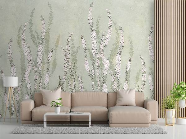 Fototapete Boho Blumen an der Wand 200 x 140 cm