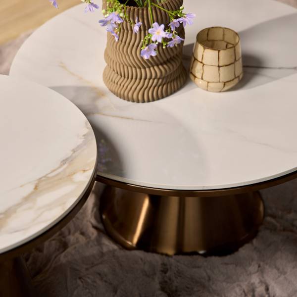 Couchtisch ALIX Braun - Naturfaser - 50 x 49 x 50 cm