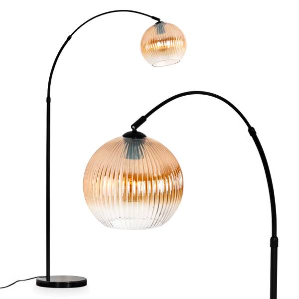 Stehlampe Cesaro Gelb - Aluminium - Klarglas - Marmor - 105 x 185 x 72 cm
