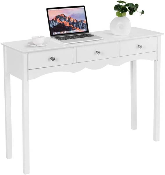 2 in 1 Schminktisch Schreibtisch Weiß - Holzwerkstoff - 32 x 75 x 100 cm
