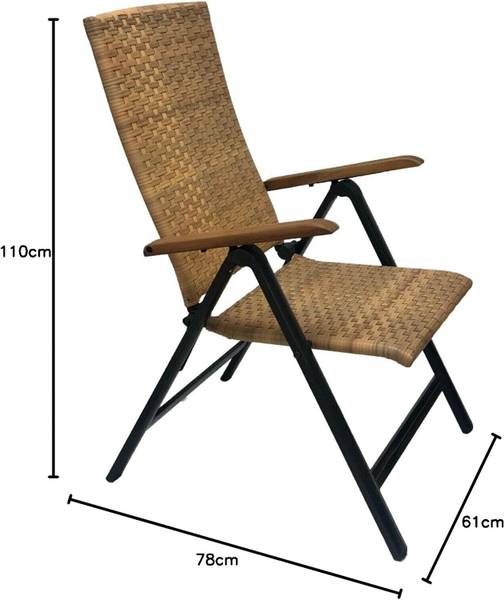 Gartensessel Palma Braun - Kunststoff - 60 x 110 x 78 cm