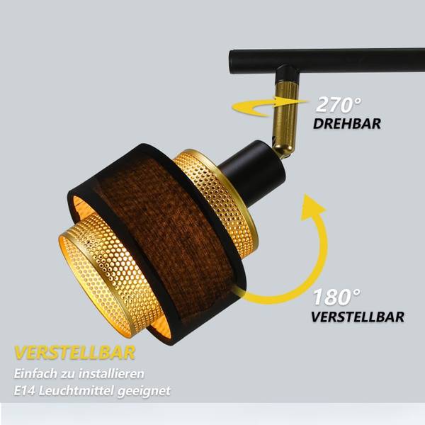 Plafondlamp Lancaster met 3 lichtbronnen zwart - metaal - 10 x 13 x 53 cm