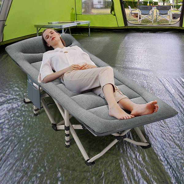 Campingbett C691 Grau - Metall - Kunststoff - Textil - 68 x 40 x 190 cm