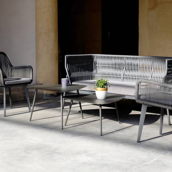 Couchtisch-Set Aymavilles 2-tlg. Grau - Stahl - 58 x 46 x 56 cm