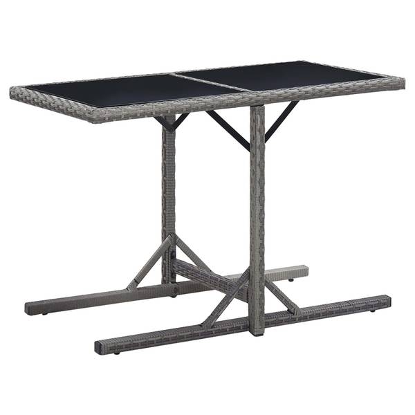 Gartentisch 3000498-1 Grau - Stahl - Klarglas - 110 x 72 x 110 cm