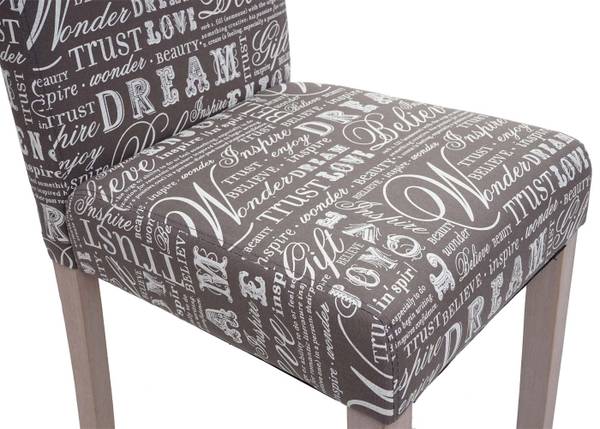 Esszimmerstuhl Littau Schrift (2er-Set) Beige - Grau