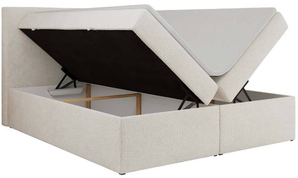 Boxspringbett JAGUAR Weiß - H4 - Liegefläche Breite: 140 cm