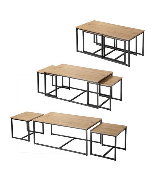 Couchtische 14507 3er Set Braun - Holzwerkstoff - 50 x 45 x 100 cm
