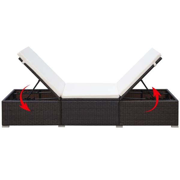 Chaise longue 295829 Marron - Polyéthylène - 60 x 31 x 195 cm