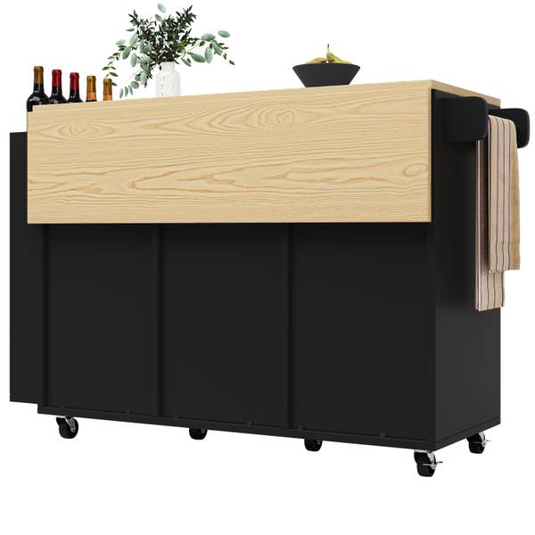 Kücheninsel LF-SBD Schwarz - Holzwerkstoff - 110 x 90 x 42 cm