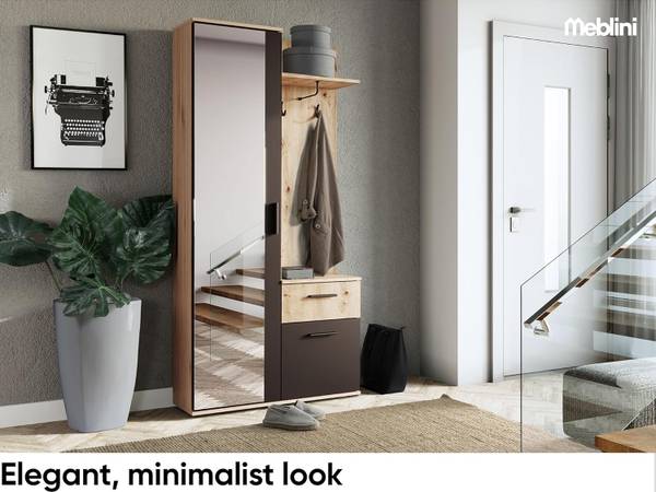 Garderobe LUXOR Schwarz - Eiche Dekor